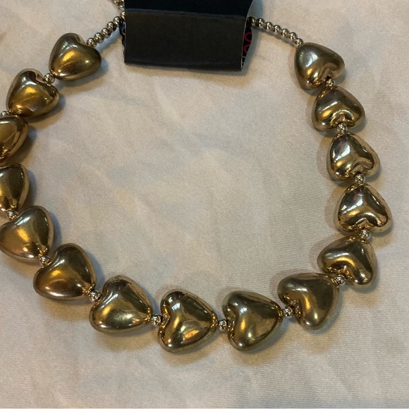 Gold Heart Necklace and Earring Set - Picture 2 of 3